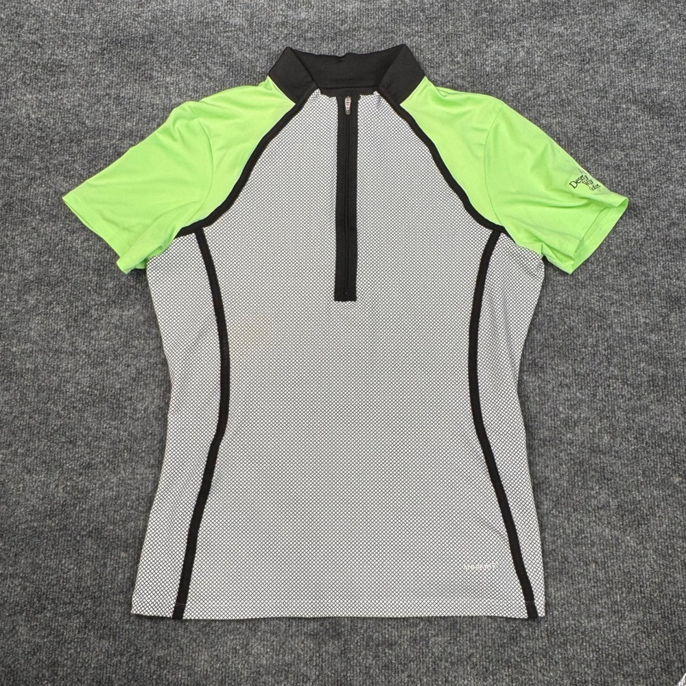 Annika Cutter & Buck Women's Golf Polo Medium Green Black Performance Top